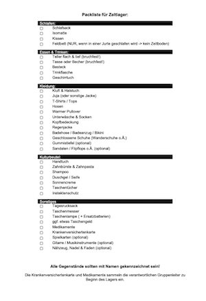 Packliste